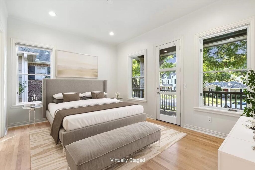 Virtually staged bedroom