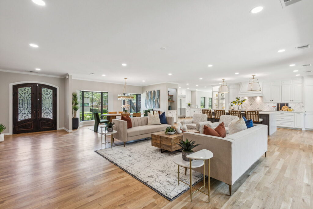 Home Staging Statistics show living room staged in Dallas