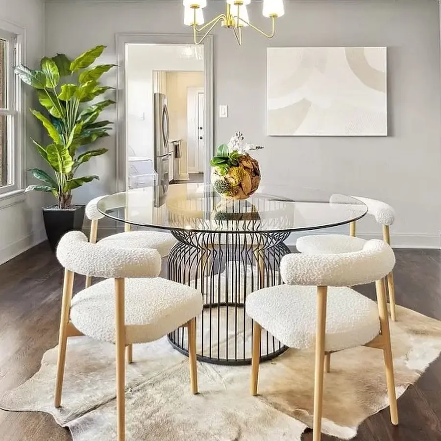 Staged dinette table and chairs